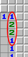 Tiparul 1-2-2-1, exemplul 1, marcat